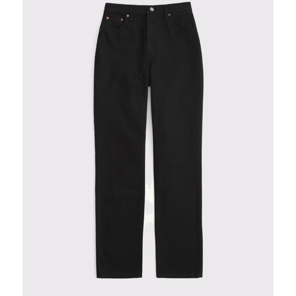 Abercrombie & Fitch Jeans Women 18 Curve Love Ultra High Rise 90s Straight Black - Picture 1 of 16